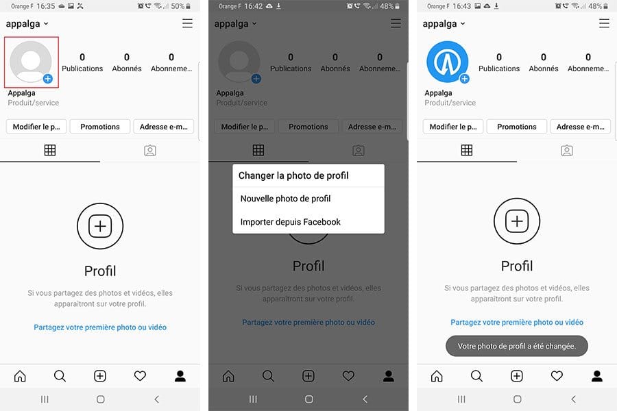création profil pro instagram photo de profil société entreprise