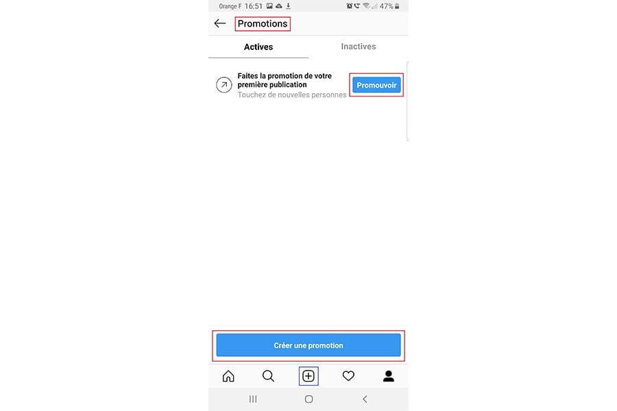 publication promotion profil pro instagram