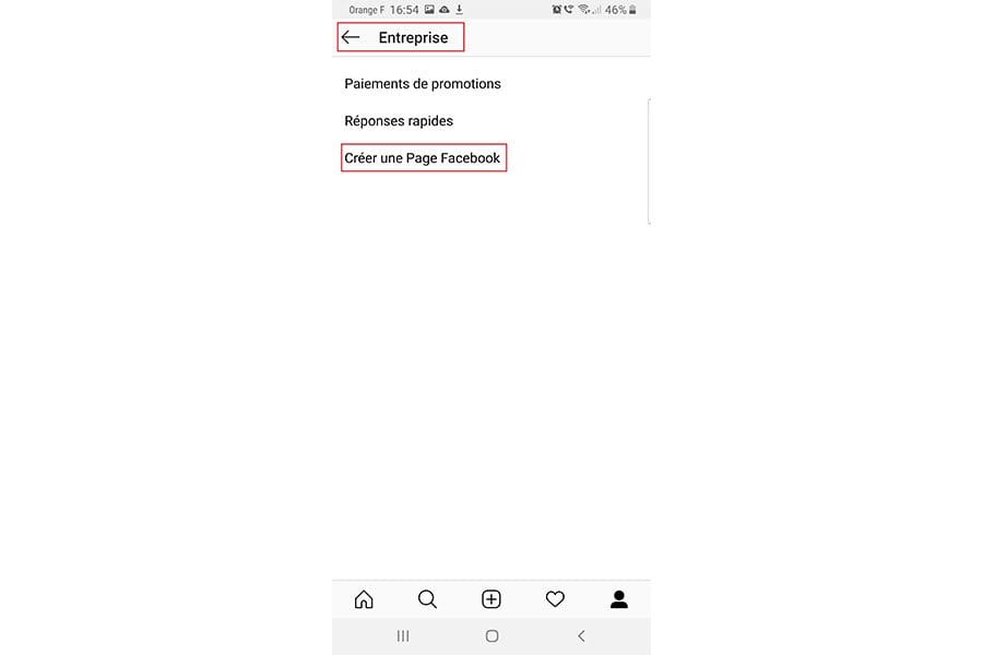 création page facebook entreprise avec instagram profil pro