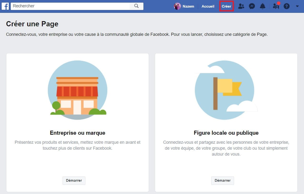 création page pro Facebook entreprise tutoriel