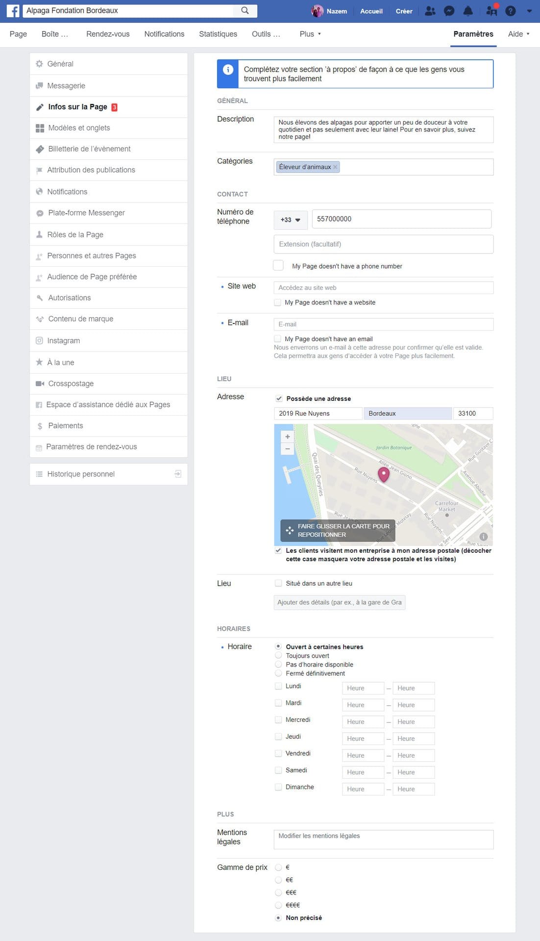 comment paramétrer sa page facebook pro