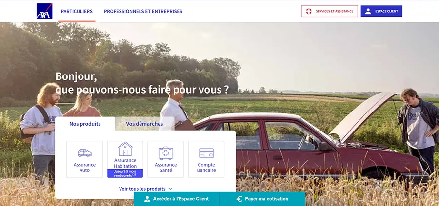 page accueil axa