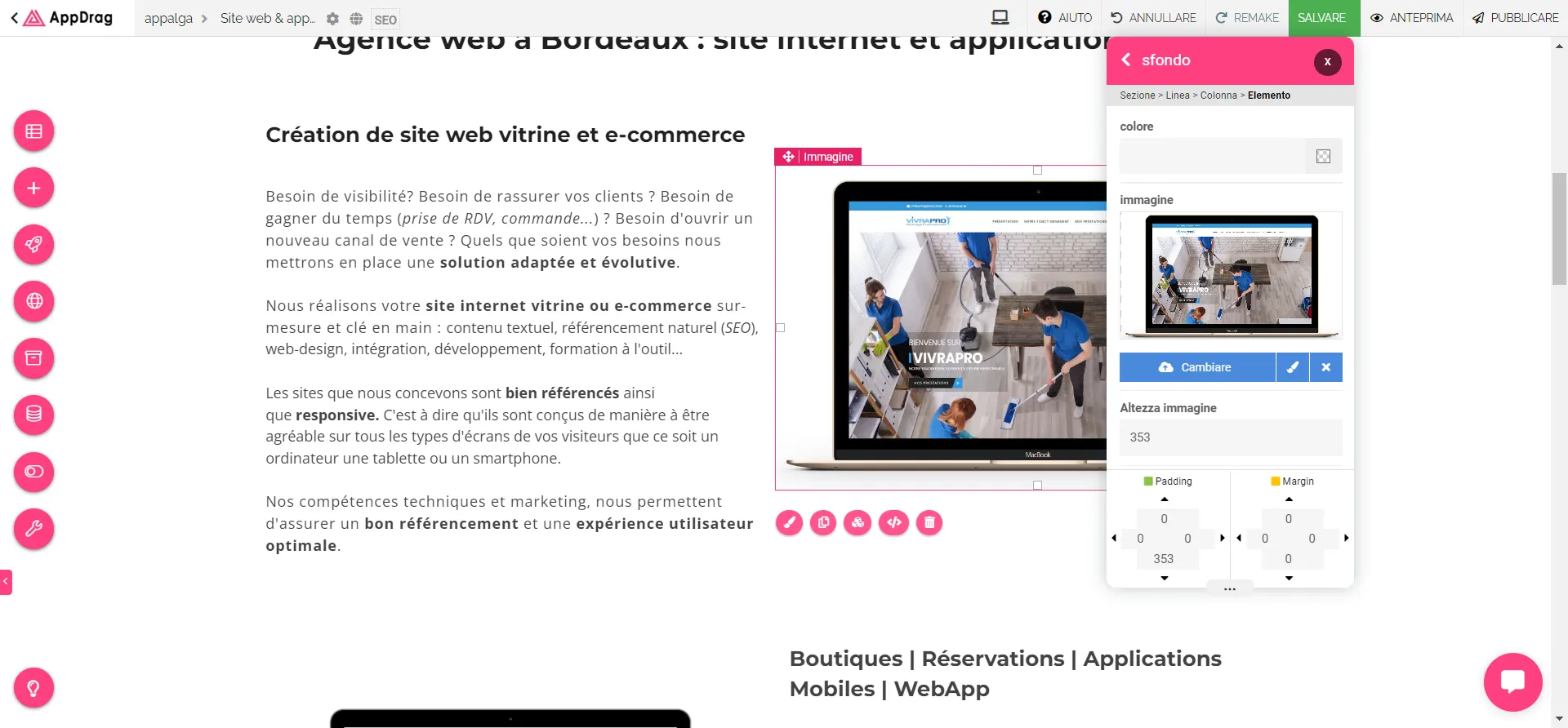 tutoriel appdrag modifier image site web