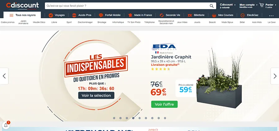 page accueil cdiscount